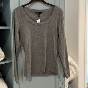 Banana Republic Ribbed Scoopneck Long Sleeve Tee NWT